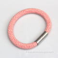 2016 Fashion Design Magnetic Clasp Stardust Bracelet Of Mesh Pink Bracelet